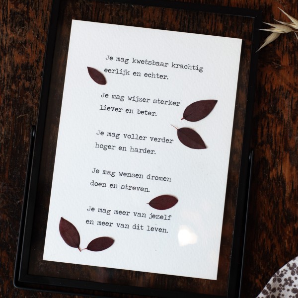 GEDICHT KAART IN LIJSTJE