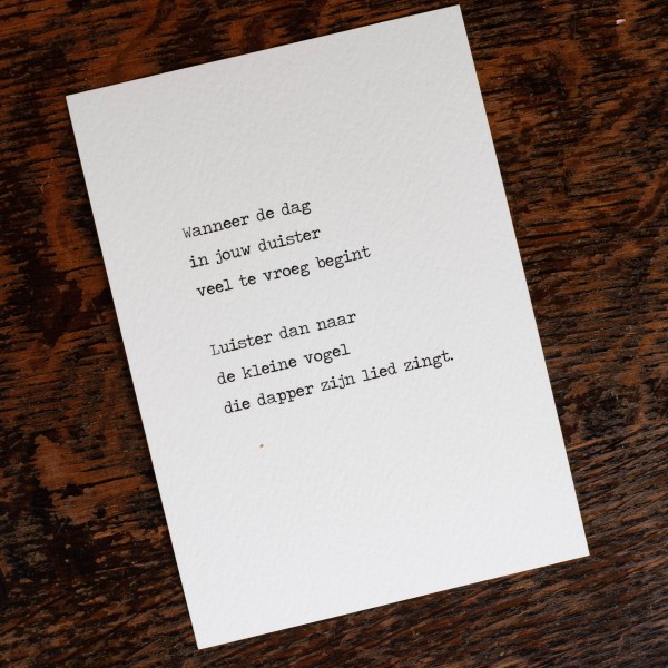 GEDICHT KAART IN LIJSTJE