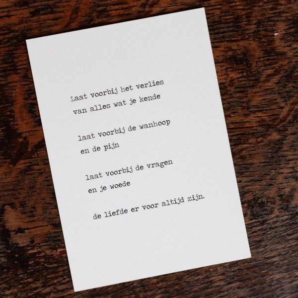GEDICHT KAART IN LIJSTJE