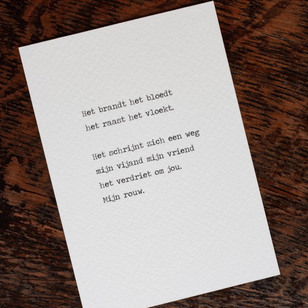 GEDICHT KAART IN LIJSTJE