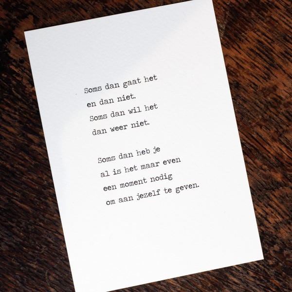 GEDICHT KAART IN LIJSTJE